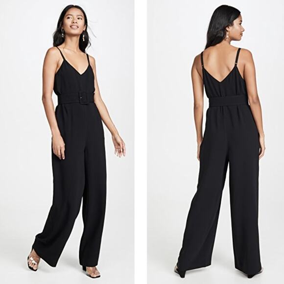 Cinq A Sept Billie Wide Leg Jumpsuit 0 Black NWT - Picture 7 of 7